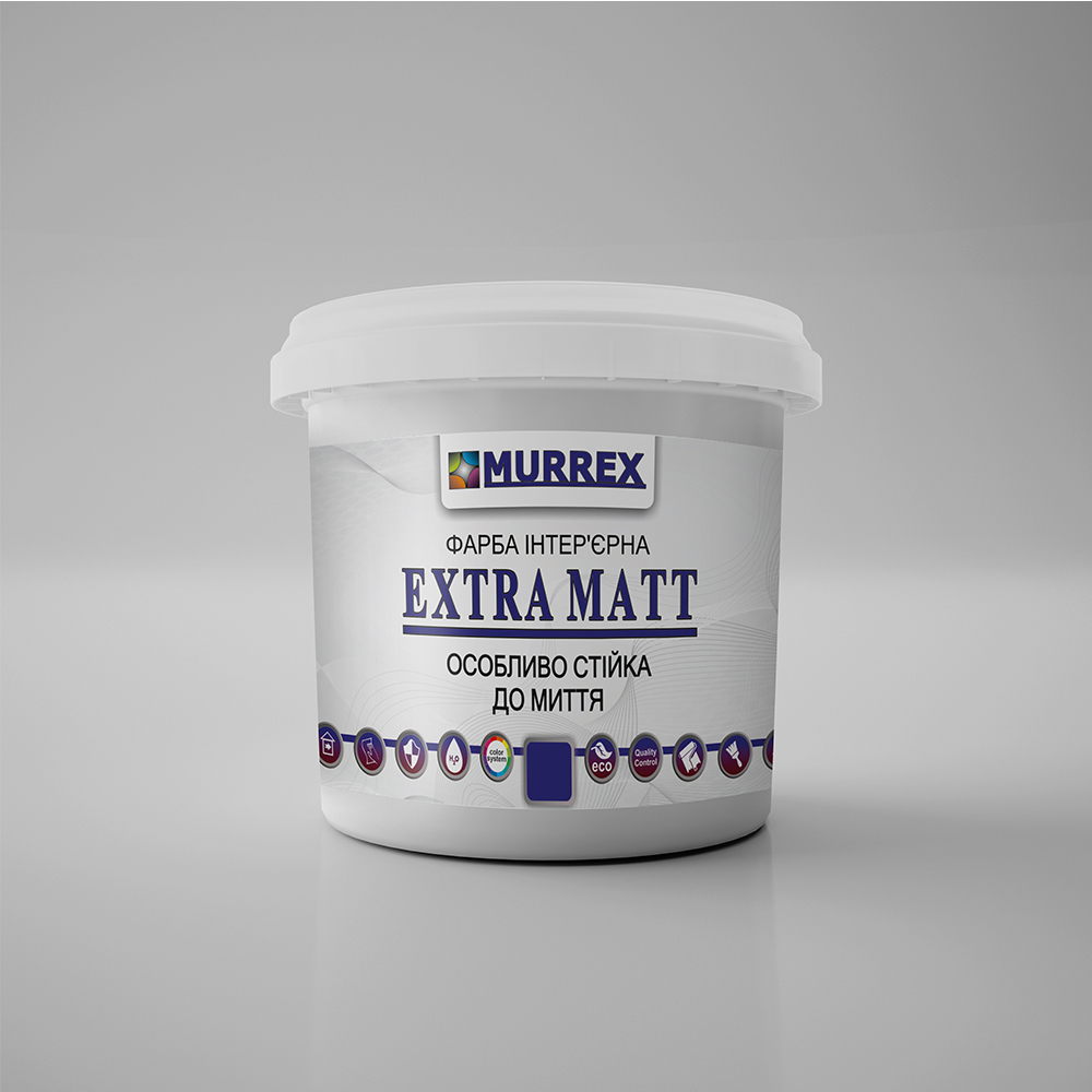 EXTRA MATT - акрилова матова фарба, особливо стійка до миття 1 EXTRA MATT - акрилова матова фарба, особливо стійка до миття