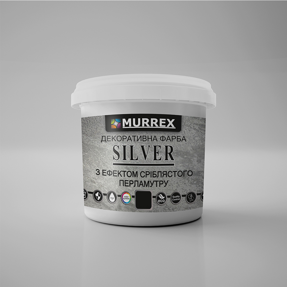 SILVER - декоративна лесуюча фарба з ефектом сріблястого перламутру 1 SILVER - декоративна лесуюча фарба з ефектом сріблястого перламутру